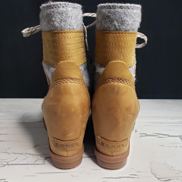 Sorel 'Lexie' Wedge Boot in Tan & Gray - size 6 Women's - Picture 4 of 13